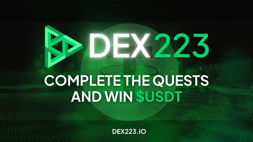 xBull_BTC's tweet photo. The #DEX223 giveaway train is chugging into town, loaded with $USDT loot! Complete epic quests on https://t.co/1buDQORaJl and claim your fortune before it vanishes on April 1st.
#Blockchain #Decentralization #GiveawaysAlert https://t.co/zHzAIrCfDp