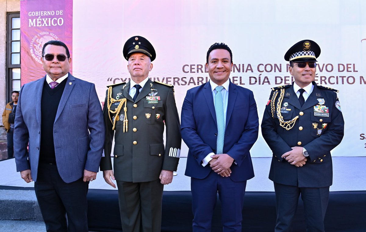 jgpetorresmx's tweet photo. Hoy celebramos con orgullo el 111 Aniversario del Ejército Mexicano 🇲🇽
Reconocemos y agradecemos el incansable trabajo que realizan día a día para proteger y servir a nuestra nación. Su dedicación y sacrificio son ejemplos de valentía, honor y compromiso con México. 🤝 #SGGSLP https://t.co/gLOhbhhJNI