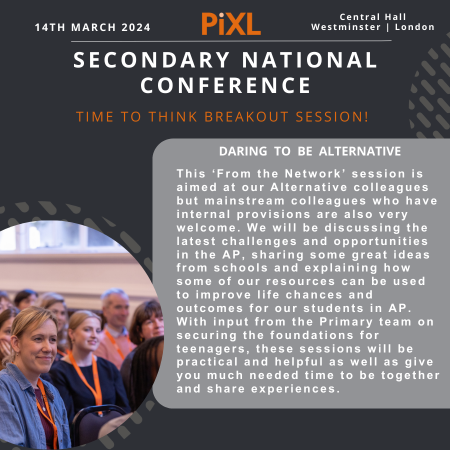 Dive into the latest challenges & opportunities in AP at our 'From the Network' session at the #Secondary #PiXLNationalConference! 🌟

Book now to join us in exploring great ideas from schools & which resources can help outcomes!

👇
ow.ly/ACGV50QFiYL

#AlternativeEducation