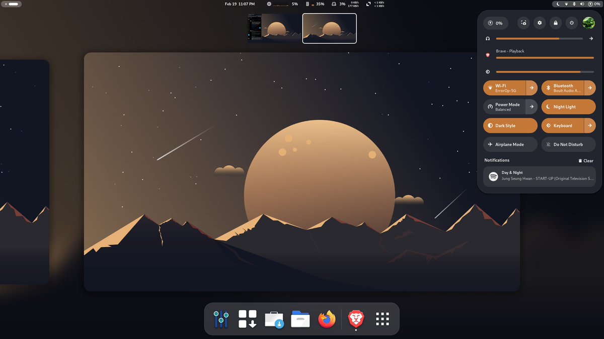 NitinBi64120443's tweet image. Nobara desktop vibes with a hint of personal touch thanks to GNOME tweaks and extensions. Keeping it clean and customized! 💻✨ #Linux #nobara #DesktopCustomization