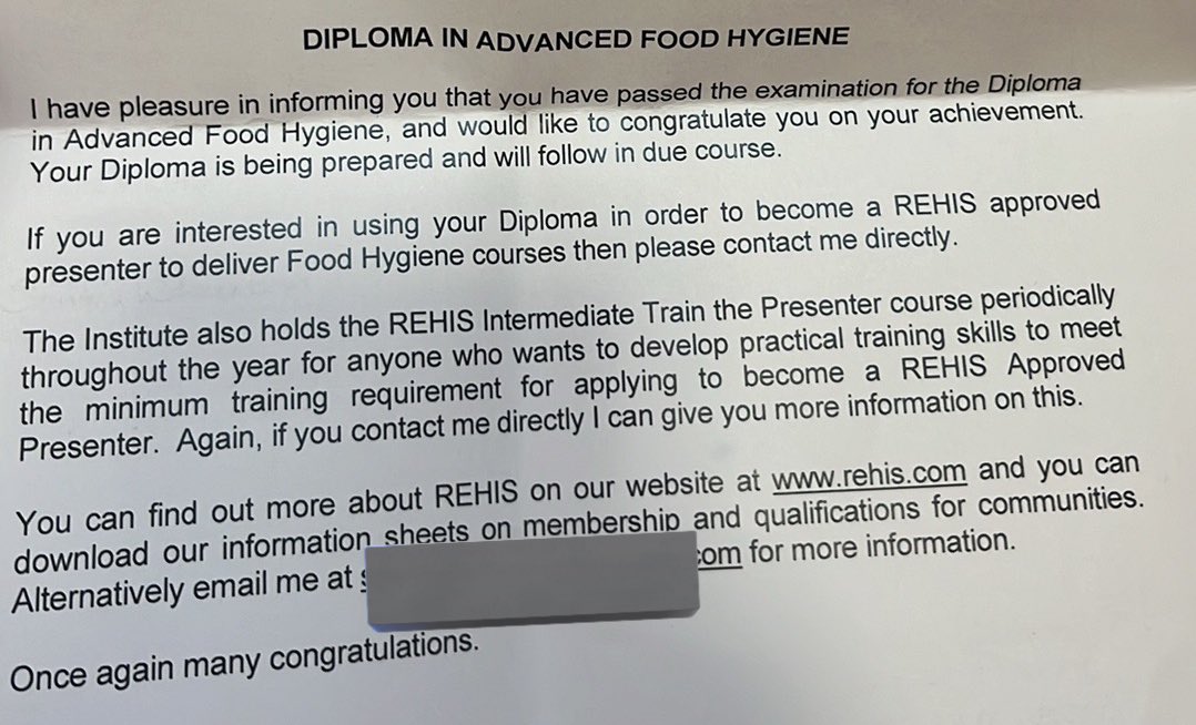mrw_busman's tweet image. 🙌🙌 Amazing NEWS came across my desk 🙌🙌
I have been working tirelessly on achieving my REHIS Advanced Food Hygiene Award 🥇
Lots of pain and stress caused by Assignments and exams 👏🏻 👏🏻 👏🏻
Yay!!!