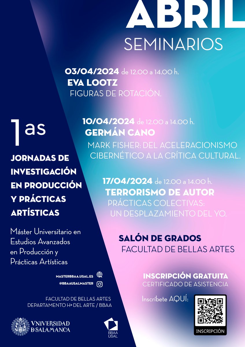 Máster en Producción y Prácticas Artísticas USAL tweet media