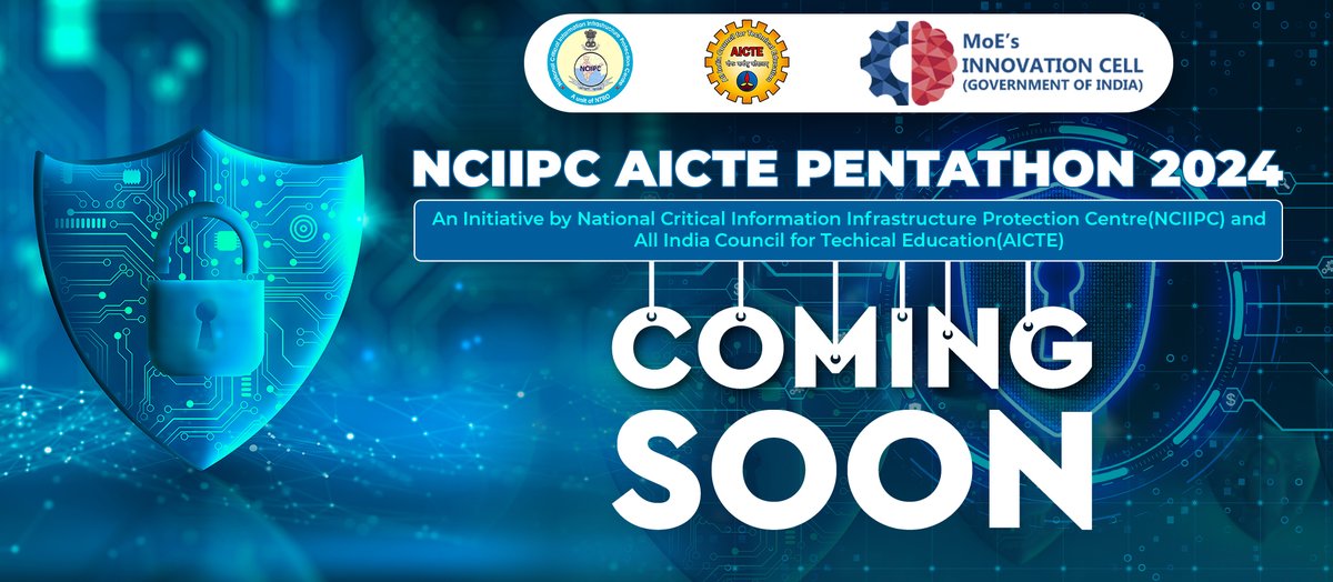 In pursuit of a truly #Atmanirbhar Bharat cybersecured by its own young talent, NCIIPC is partnering with #MIC  &amp; #AICTE to launch major #skilling initiative - the first national level VAPT challenge soon ! Stay tuned and watch this space for updates.  #CIISecurity
