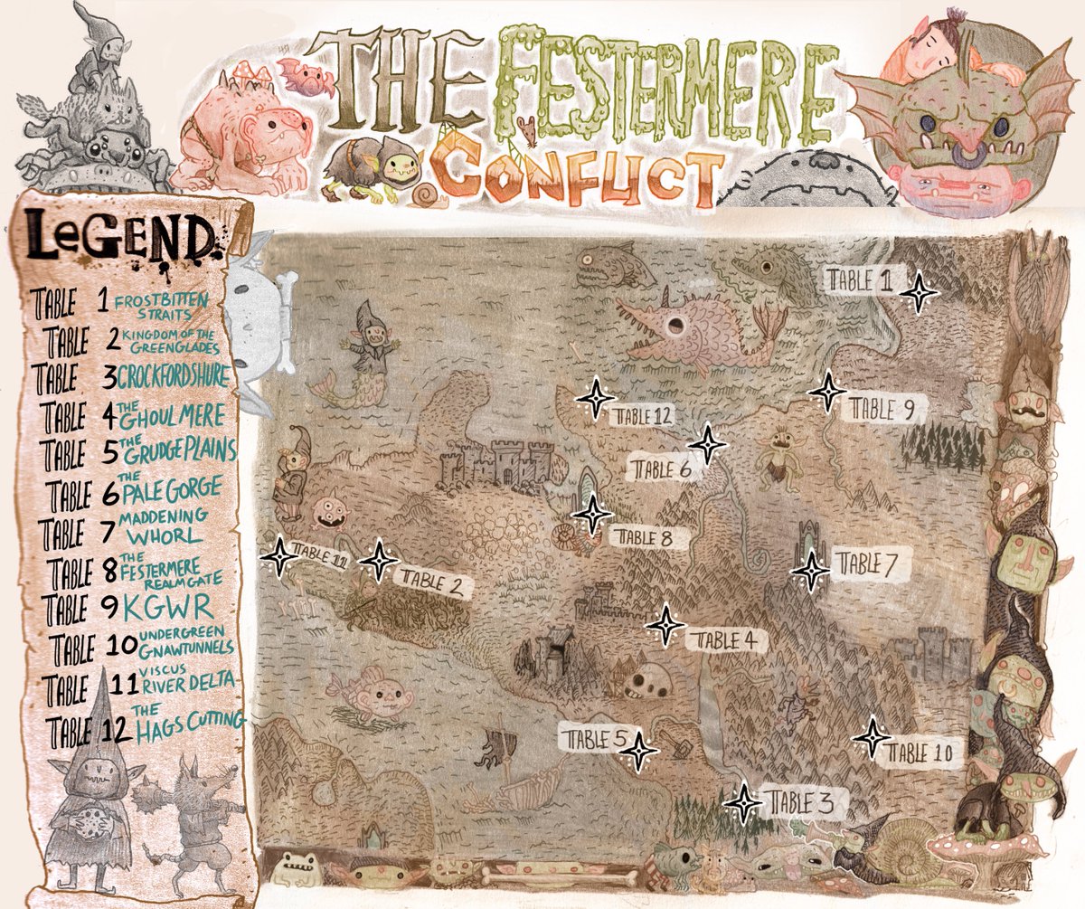 The Festeremere Conflict has a new fancy map AND LOGO by <a href="/RossySculpts/">Rossy Does Drawings-Commissions Open</a> just in time for <a href="/AdeptiCon/">AdeptiCon</a> .

Looking forward to sharing the narrative experience with you all!