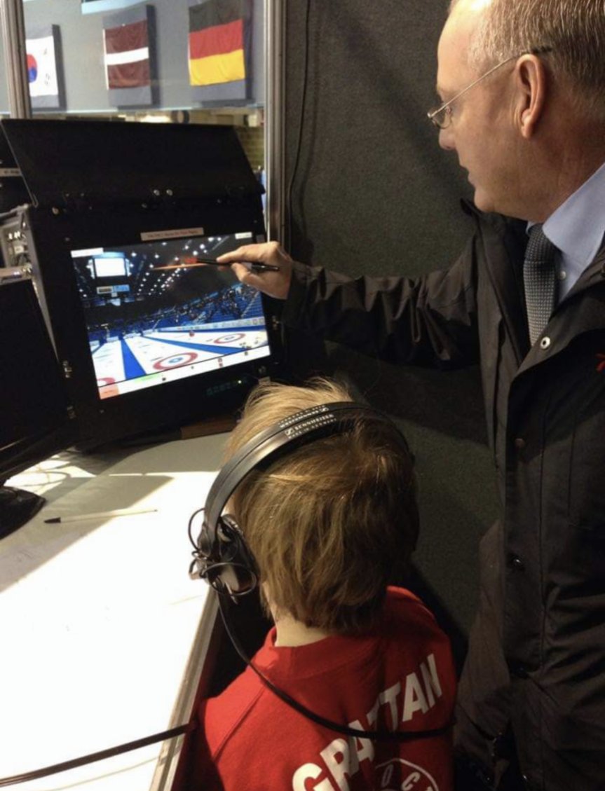 The photo looks pretty similar to Russ and my son Drew at the 2014 World Womens Curling Championships in Saint John in 2014.  He will be my fifth at this year's  #brier  <a href="/BryanMudryk/">Bryan Mudryk</a> <a href="/TSNCurling/">TSN Curling</a>