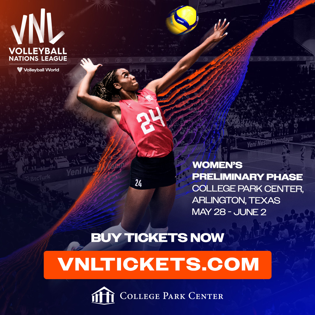 🚨 Don't miss out on the VNL's return to North Texas! 🏐 Catch top women's volleyball teams in Arlington, May 28-June 2, before the Paris Olympics. Exclusive pre-sale until Feb 22! Save 10% on tickets and up to 30% on kids' tickets. Get yours now at VNLTickets.com!