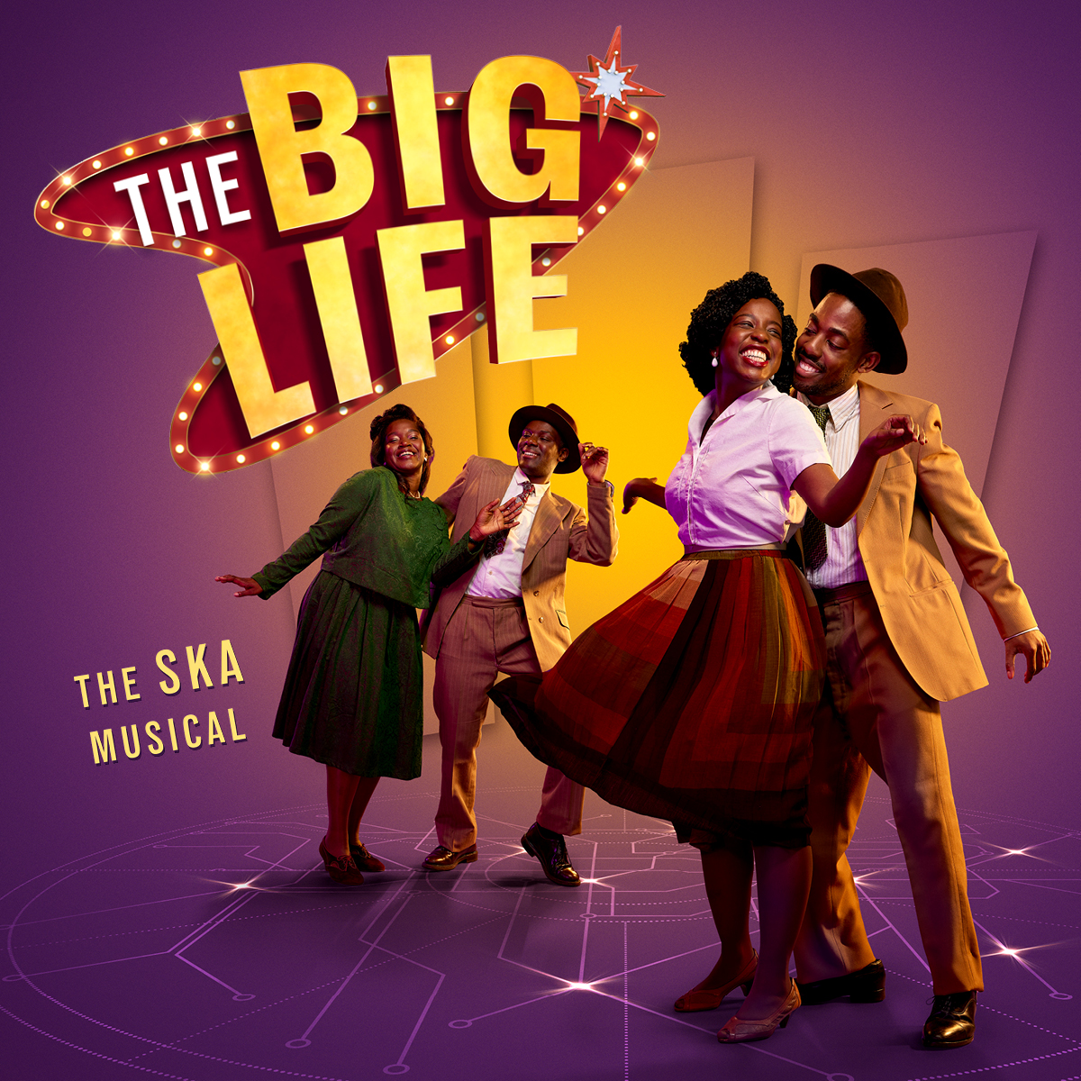 Showing now until Mar 30! #TheBigLife @stratfordeast This was a gorgeous project to work on with a really stellar cast. Shakespeare's 'Love's Labours Lost' meets the Windrush generation – don't miss it! Photography by @MichaelWharley #ska #windrush #Shakespeare #stratford #e20