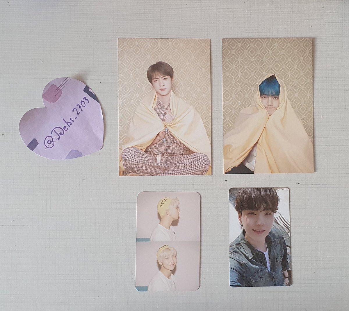 Venda BTS

Postcard Persona (Jin e Tae)
💰R$30 (Frete Incluso)
Pc Namjoon Persona 1
💰R$40 + frete
POB Butter Suga
💰 R$55 + frete

💜Sem avarias (do álbum pra sleeve)
💜Será postado na semana da venda
💜 envio vídeo do PC e da embalagem via DM ao comprador
💜Feedback no Fixado