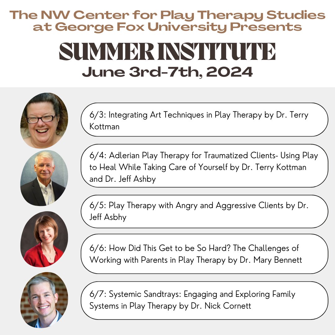 nw_playtherapy's tweet photo. We're back! Save the Date for a reboot of our Summer Institute. Registration details coming soon 🎉 https://t.co/YvzmfJuJrO