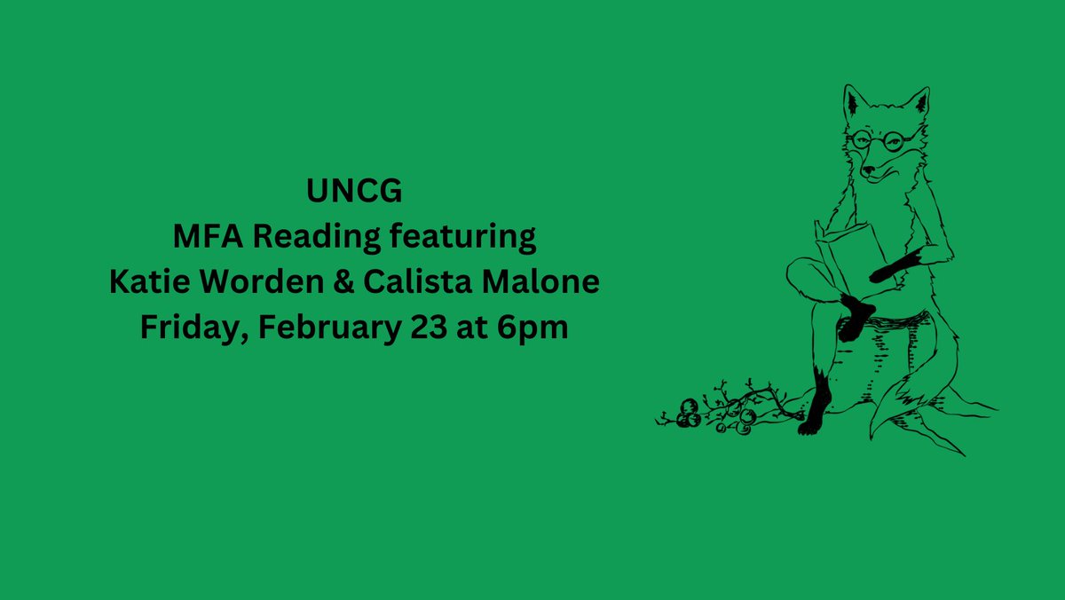 UNCG MFA Reading, this Friday at 6pm