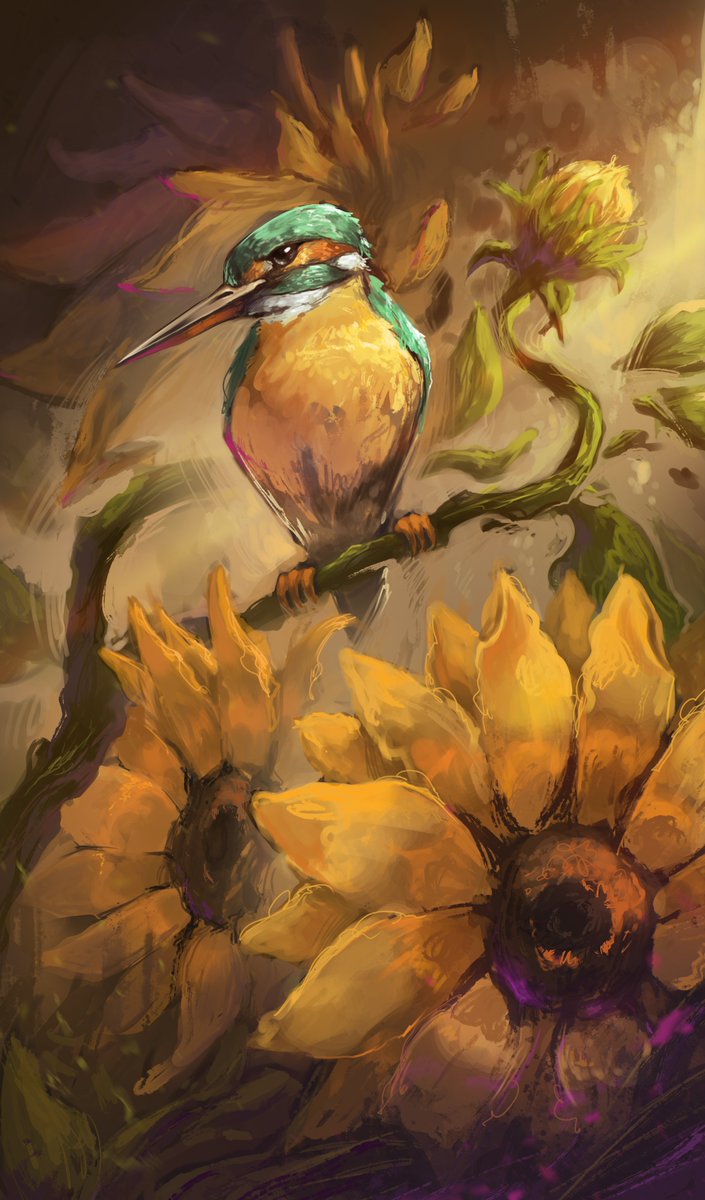 MPas_draws's tweet photo. Hello again this will be a short one. ^^

This was a digital painting that I did for my mum's birthday.

Hope you like it and check out my page for more art. ^^

#sunflower #digitalart #digitalpainting #flower #bird #earth #kingfisher #dramatic #present #birthday https://t.co/vxaBAAsEQG