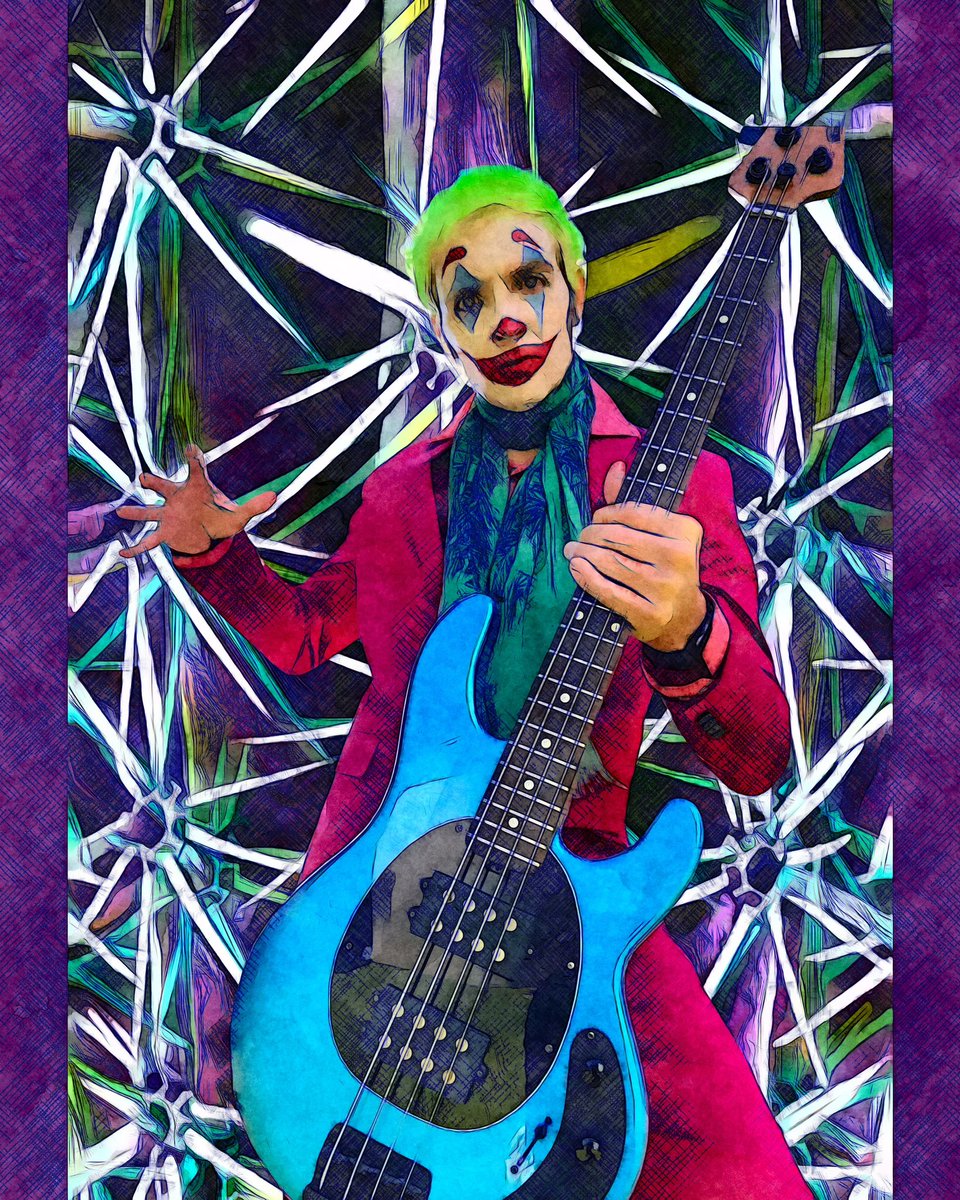 freekbass's tweet photo. Artwork by @tiphaniegillespie 🃏 #bassplayer #bassist #bassguitar #bassguitarist #bass #joker #batman #artwork #stingraybass https://t.co/9Mdv3ep3Kv
