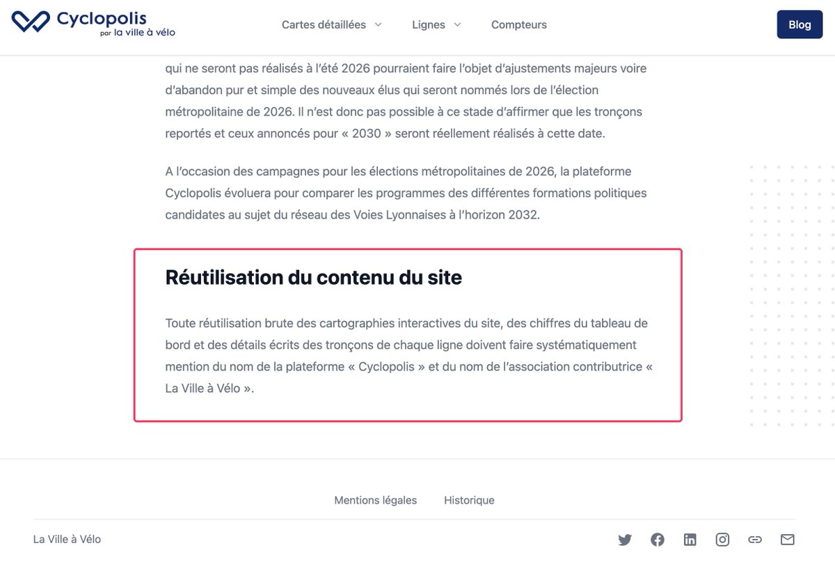 benoit_dmgdt's tweet photo. Bonjour @LyonPeople 👋
Il est sympa ce visuel dans votre dernier article sur la #voielyonnaise4.
Il me rappelle (fortement) la plateforme sur laquelle je travaille (bénévolement) avec @LaVilleaVelo  depuis plus d'1 an.

Un peu de rigueur journalistique svp, citez #cyclopolis 🙏 https://t.co/7OhgfKUPtN