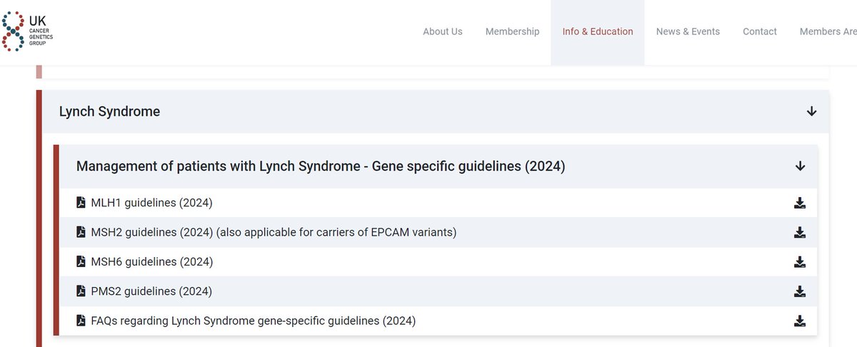 Check out the updated gene-specific guidance for management of individuals with Lynch Syndrome available on our website: ukcgg.org/information-ed… @StMarksGenomics @LynchSyndromeUK @Lynchsyndromirl