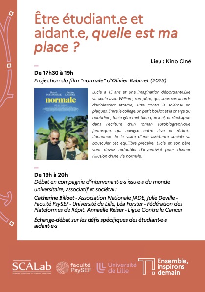 🗣️L’<a href="/univ_lille/">Université de Lille</a> se mobilise autour des (étudiants) #aidants lors de la Semaine des #Transitions!

🗓️RDV le 22 mars sur le Campus Pont de Bois

🔎Retrouvez notre programme⤵️

👉Et inscrivez-vous directement sur : lnkd.in/egwrWGNp ou par mail à : pauline.justin@univ-lille.fr