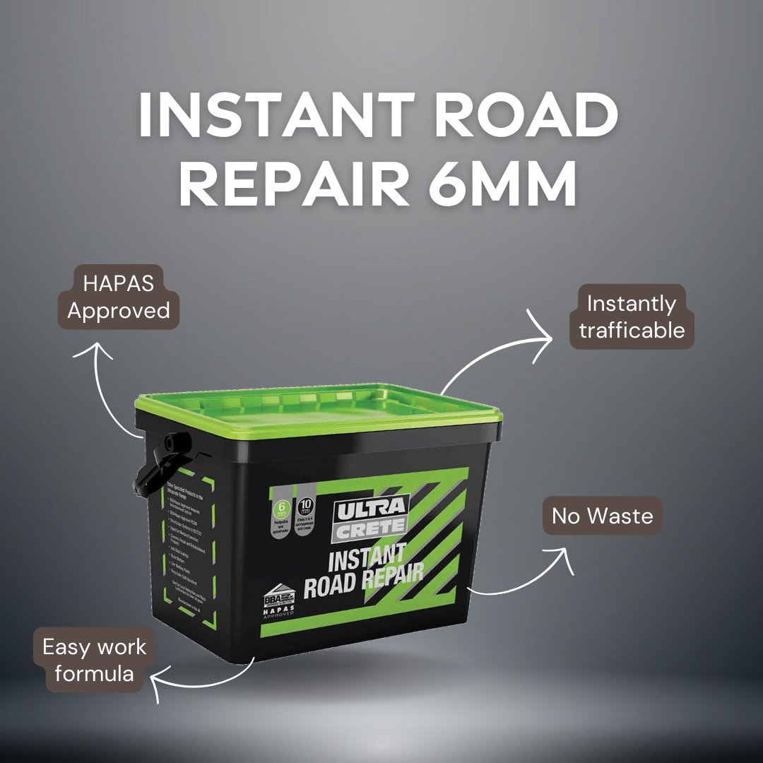 Ultracrete Instant Road Repair 6mm. Designed for fast application and durable hold, it's your new go-to for cold lay asphalt. #Potholerepair #footpaths #cycletrack shop.hi-way.co.uk/products/insta…