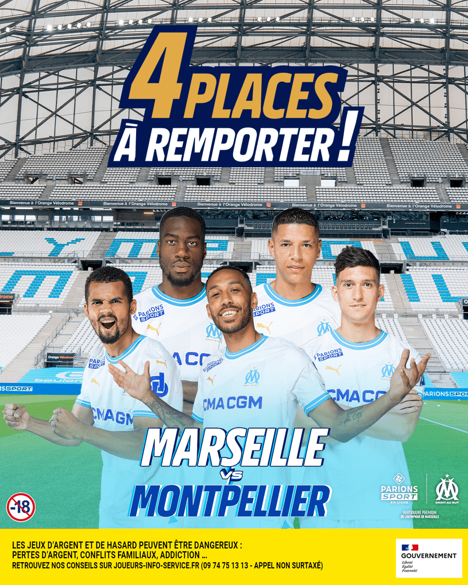 ParionsSport's tweet photo. ⚪🔵 L'OM reçoit Montpellier ce dimanche pour essayer de se relancer ! Tu veux assister au match (2x2 places 🎁) ? 

Rien de plus simple:
 👉 RT &amp; follow

TAS 22/02
Règlement: https://t.co/NgSqRNJOZU https://t.co/TpAgj4v8Rw