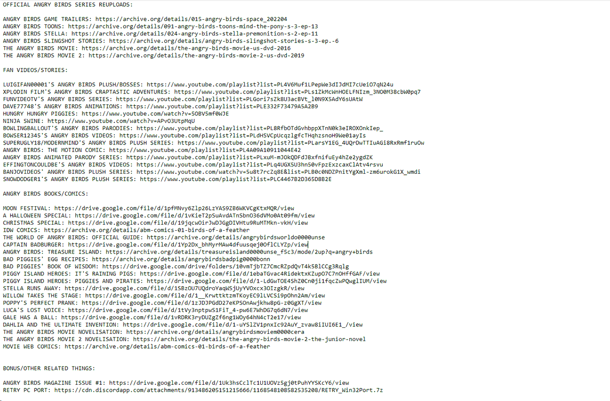 Speaking of this, consider this my last major gift to this community (Shed).

BIG THREAD OF AB MEDIA YOU CAN INTERACT WITH THAT DOESN'T SUPPORT ROVIO OR GIVE THEM A SINGLE CENT: cdn.discordapp.com/attachments/11… ( incomplete and lacks some shows, ill update when i can)