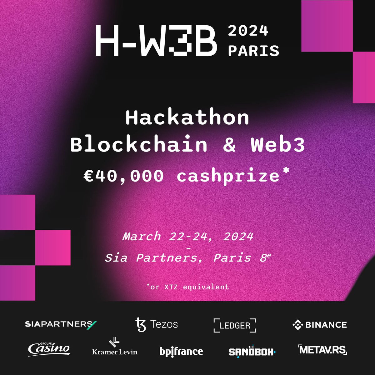 JustineDesto's tweet photo. 🚨HACKATHON WEB3/CRYPTO🔥 
💰40 000€ à gagner
⚔️48h pour travailler en équipe sur des thématiques Web3, crypto et blockchain afin de réaliser le meilleur MVP possible
@LeBinanceFR @METAV_RS @VCharpiat @davidprincay @borgetsebastien @Raph_Bloch https://t.co/vBcU6WCRYl