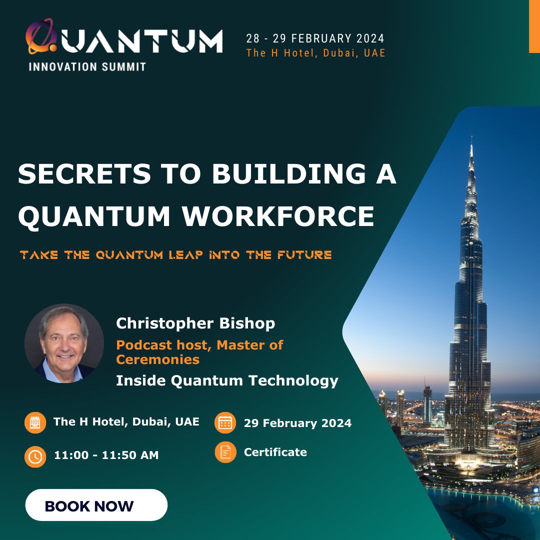 #QuantumInnovation2024 Workshop Alert: “SECRETS TO BUILDING A QUANTUMWORKFORCE” 💡
🔗 quantuminnovationsummit.com/secrets-to-bui…
Full Summit passes: [qisapp.com]
#QISDXB2024 #QuantumWorkshop #Dubai #Vernewell