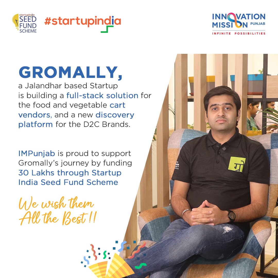TheIMPunjab's tweet photo. Congratulations to Gromally, a proud member of IMPunjab's supported startups, for securing a grant from the SISFS fund! 🎉 

Kudos to their dedication and innovation! 

#IMPunjab #StartupSuccess #SISFS #GrantRecipient #Innovation https://t.co/hFUUIj07lp