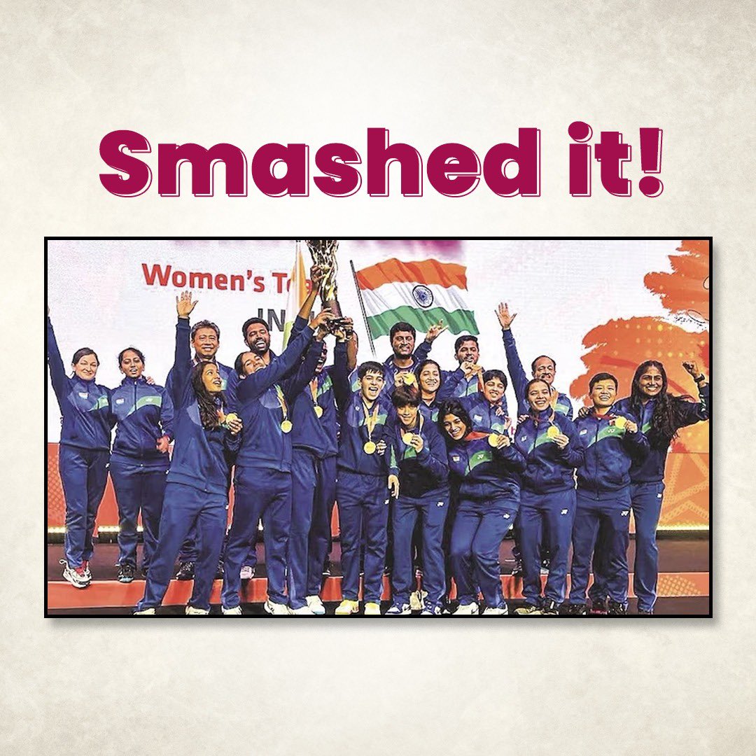 I've seen comebacks, but this one by Sindhu is a blockbuster. Big shoutout to the Indian women’s team for rewriting history on the court! #badmintonasiateamchampionships2024 #badmintonindia #indianbadminton #pvsindhu #proudmoment #goldmedal