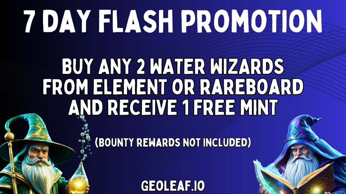 GeoLeafToken's tweet photo. Some nice #waterwizards sales on marketplaces over weekend.
Still over 80% to be minted, don't forget 20% bnb rewards for holding #waterwizard nft.
Soon nft staking will earn you rewards in #GeoLeaf while still recieving your 20% bnb rewards π
#GeoLeaf #waterwizards #nft
https://t.co/8n40TScXxi
https://t.co/Nf1SJ8u3mX