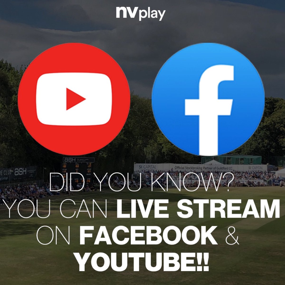 Double your audience size in 2️⃣0️⃣2️⃣4️⃣ by live streaming on both YouTube & Facebook! Drop us a DM now to see how you can reach new spectators this summer! #NVPlay #NVPlayCricket #Cricket #LiveStream #Sports