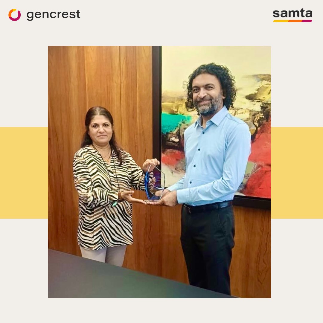 GencrestPvtLtd's tweet photo. Team Gencrest is thrilled to announce that we have been awarded the prestigious Social Responsibility Excellence award from PMFAI, which represents Indiaโs Pesticide Manufacturers, Formulators, and Traders.
#Gencrest #SamtaGroup #PMFAI #SocialResponsibilityExcellence #Award https://t.co/QJ2TxLpTQg