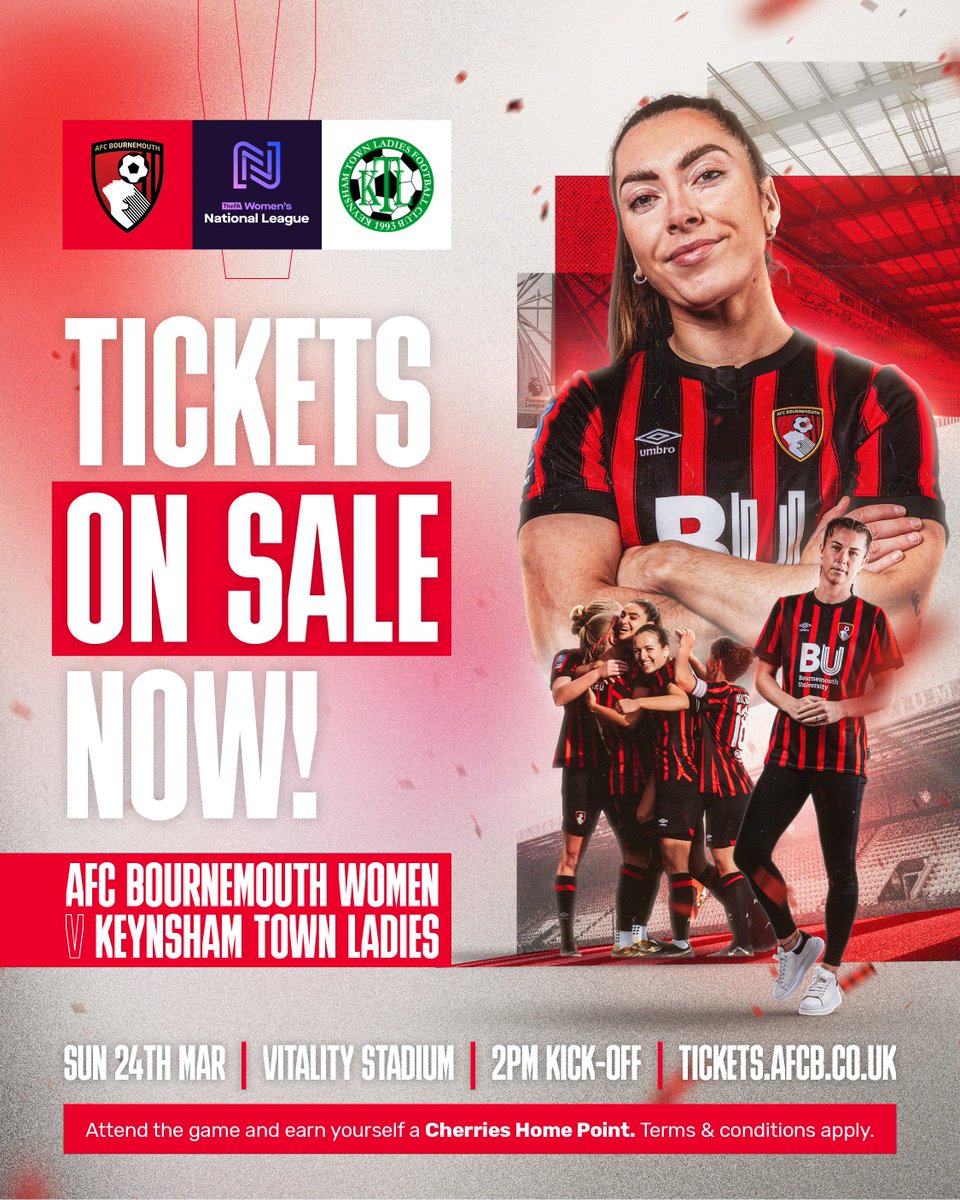 We just can't wait ❤️ Back the Cherries as we return to Vitality Stadium in March 🙌 Buy now 🎟️ bit.ly/AFCBvKeynshamT…
