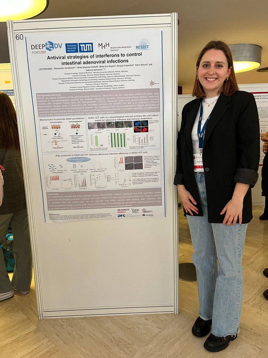 Our MD student Lisa Hanrieder enjoyed her time and the lively discussions at the Viruses Conference in Barcelona. Many thanks to the organizers for the opportunity to share our data on antiviral strategies. <a href="/VirusesMDPI/">Viruses MDPI</a> <a href="/TU_Muenchen/">TU München</a> <a href="/_DEEP_DV/">DEEP-DV FOR5200</a> @MHH_life <a href="/Uniklinik_Fr/">Uniklinik Freiburg</a>
