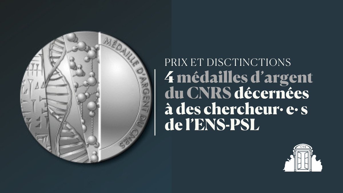 #TalentsCNRS 🥈 Le @CNRS a décerné 4 médailles d'argent aux chercheuses et chercheurs de l'ENS @psl_univ :

#lettres
✅Marc Fleurbaey @PSEinfo @CNRS
✅Jean-Louis Halpérin @ctad_droit 
#sciences
✅Giulio Biroli @LP_ENS_ 
✅Aleksandra Walczak @LP_ENS_ 

Félicitations !👏