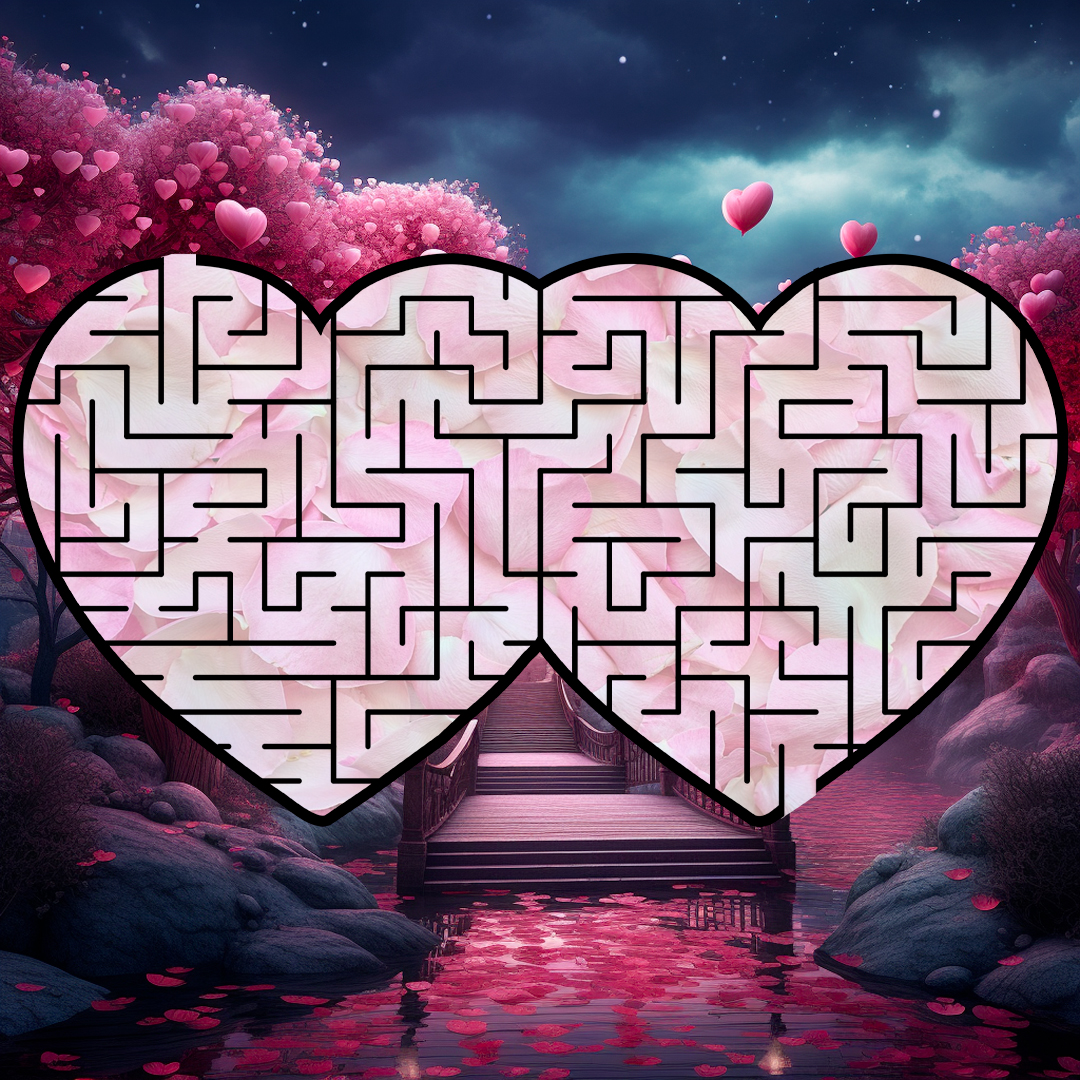 🎉💞 Two hearts are better than one! Try your hand at solving my two-linked hearts maze. A symbol of connected love and a delightful brain teaser for your puzzling pleasure. 💌👫 #TogetherInLove #PuzzleTime #mondaymaze
