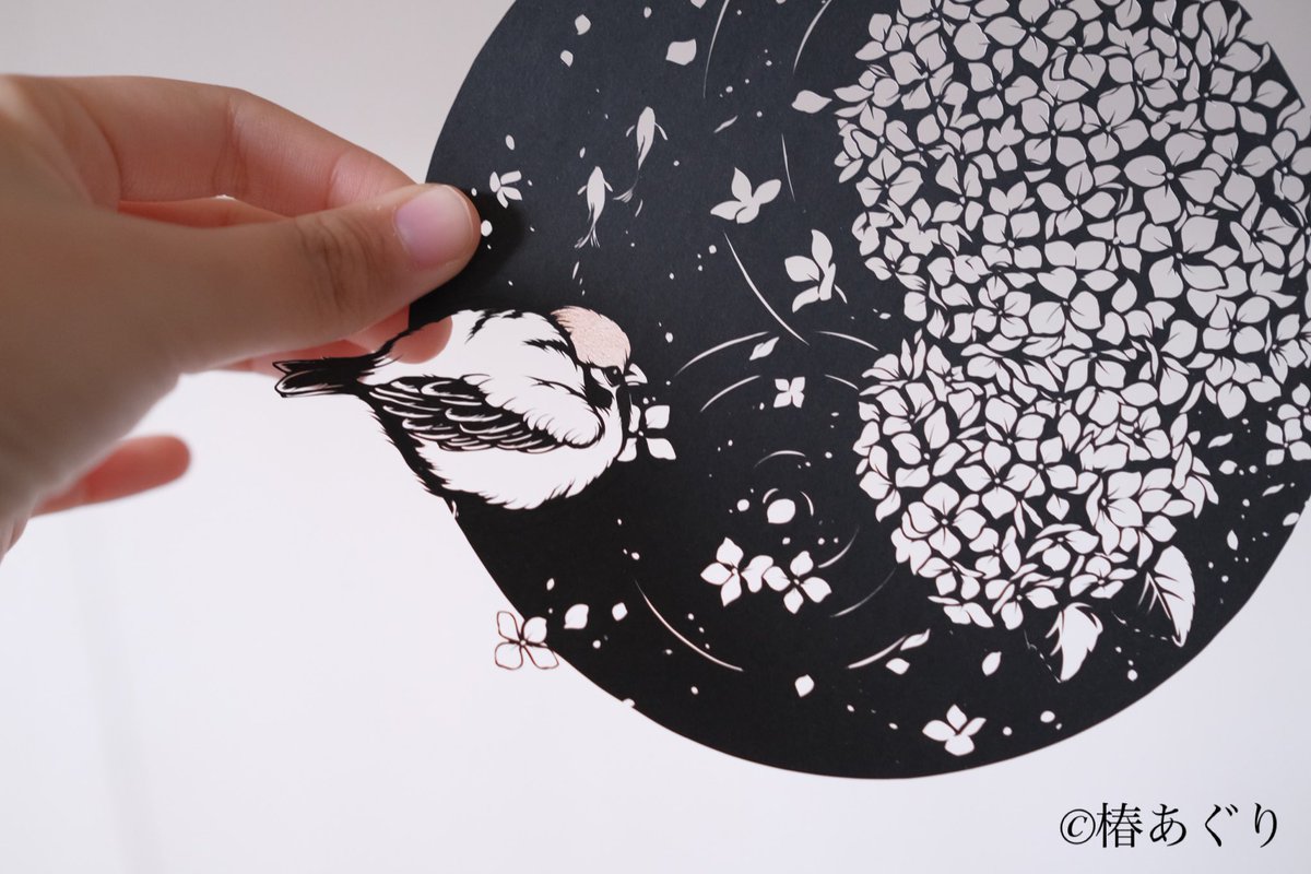 「#私が魅せる可愛いの世界雀って可愛いと思いませんか? 」|椿あぐり　切り絵作家のイラスト
