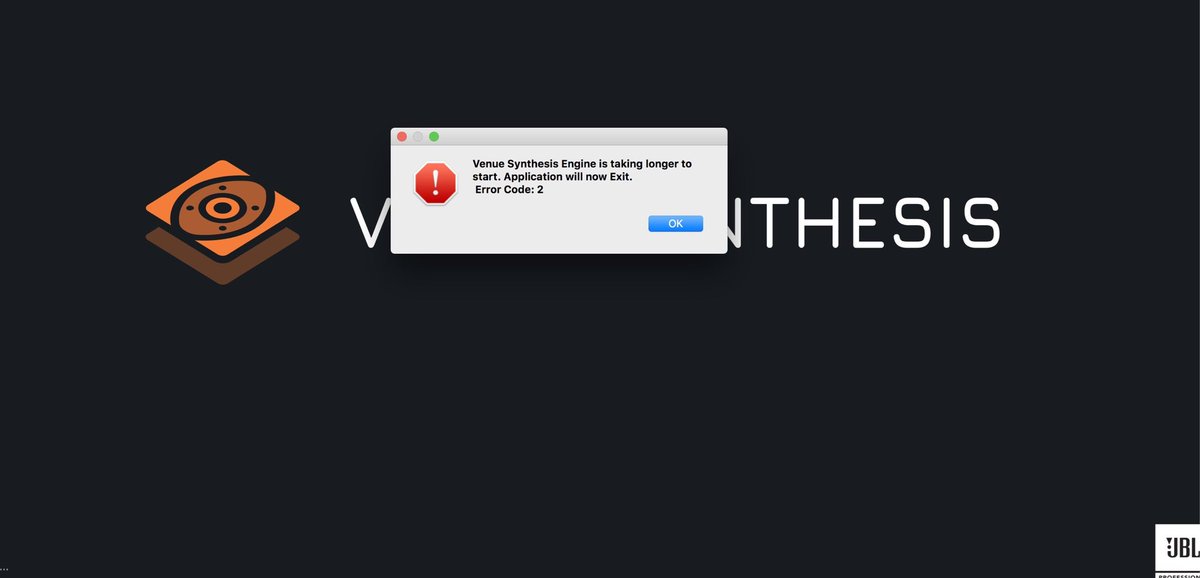 Jbl synthesis <a href="/TheJBLpro/">JBL Professional</a> anyone else have this error? Mac os