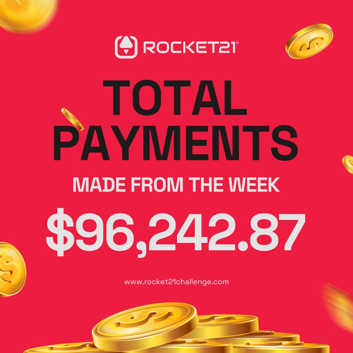 Rocket21funding's tweet image. Starting the week with a strong launch 🚀. This week&apos;s total payments have skyrocketed, reaching the moon 🌕! #Rocket21challenge #Totalpayments