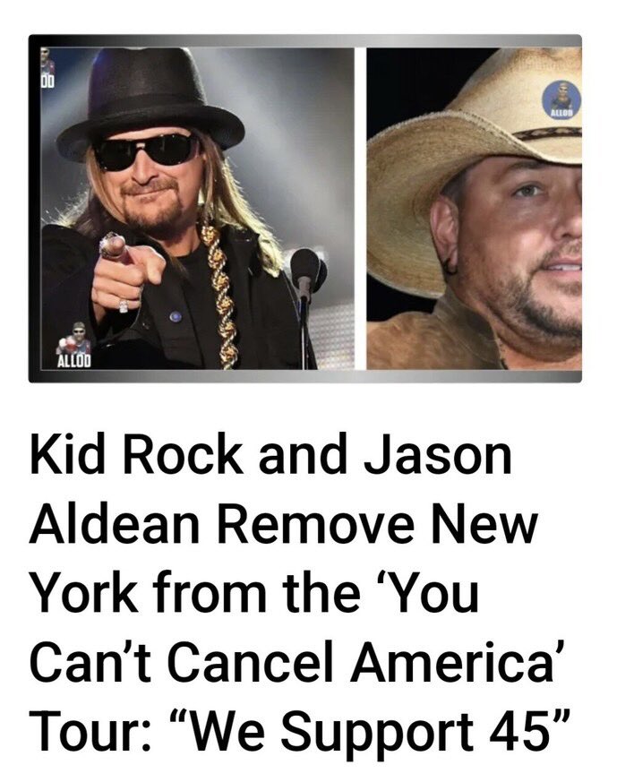 Who supports this move by Kid Rock and Jason Aldean?