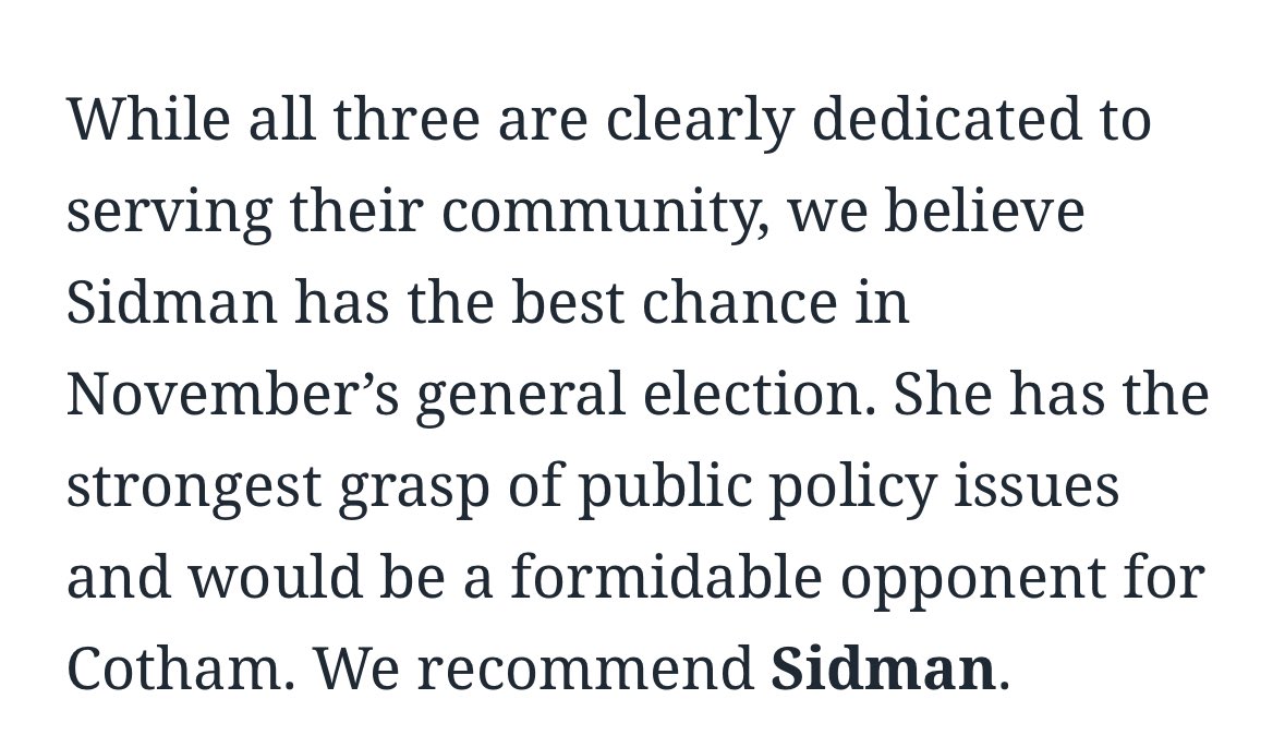 Charlotte Observer says what District 105 voters know: Nicole Sidman has the strongest grasp of the issues and the best chance of beating Tricia Cotham in the general election. Join the campaign: secure.actblue.com/donate/105-ema…