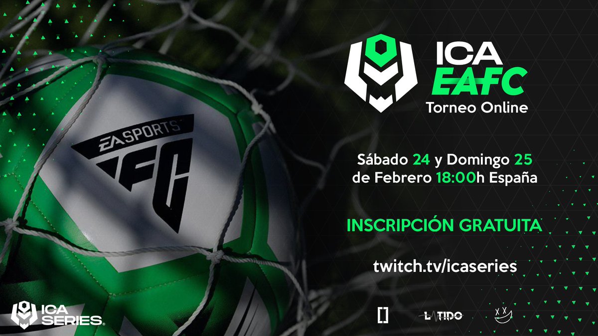 🟢TORNEO FC 24🟢

▫️ 16 jugadores
▫️ 1v1 en modo ultimate team
▫️ Sábado 24 fase de grupos
▫️ Domingo 25 eliminatorias y final

Premio 30€ en  fifa points y camiseta ICA Series de <a href="/latidoshop/">Latido</a>

Inscripciones abiertas en nuestro discord. 
En el hilo tenéis todos los detalles🔽🔽