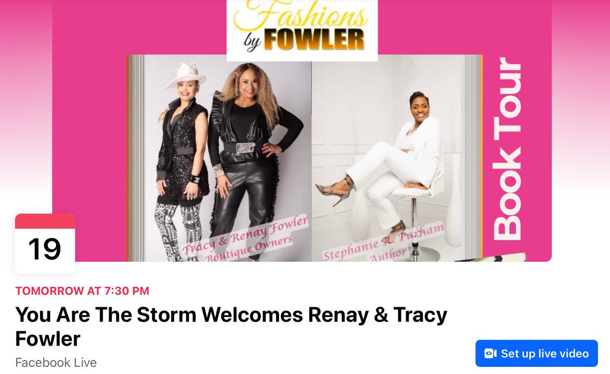 CreativeCommu17's tweet photo. Join us on FB LIVE tonight at 7:30 pm.  Renay &amp; Tracy Fowler, owners of Fashions by Fowler, are my special guests.  In honor of Black History Month, we’re celebrating their legacy in the fashion industry! The book tour will visit their boutique on Saturday, 2/24/24 from 2-5 https://t.co/NTJloHxVuQ