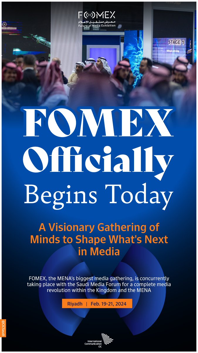 Riyadh is hosting #FOMEX, the largest event in MENA, serving as a platform for innovation &amp; technological revolution, featuring 150+ speakers, 75+ sessions, and 200+ exhibitors. #MediaInAWorldTakingShape