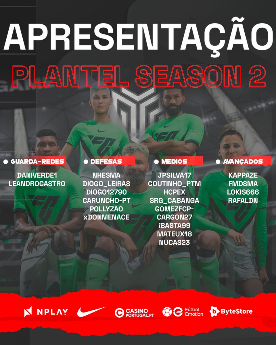 No dia de hoje, temos o prazer de anunciar o nosso plantel de #EAFC Clubs, que nos irá acompanhar nesta segunda parte da época ⚽🎮

Sejam todos muito bem vindos👊

#RespectAllFearNone #EAFC24