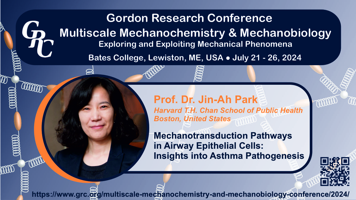 mcb2024Bates's tweet image. Switching from chemistry to biology, we are introducing our speaker Jin-Ah Park @HarvardChanSPH. @4jinahpark investigates the mechanics of #tissues and the crucial role of mechanobiology in #asthma. Sign up NOW for the @GordonConf Multiscale #Mechanochemistry and #Mechanobiology!