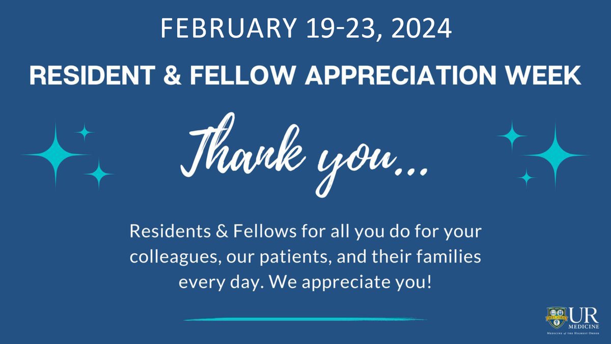 Our top-notch surgical residents are passionate, skilled, dedicated, and compassionate. We appreciate all that they do and offer a huge 'THANK YOU' to all of them! @URMCSurgery @urvascularsurg @URMCSHORE @URKesslerTrauma @SurgeryUr @URochester_SMD