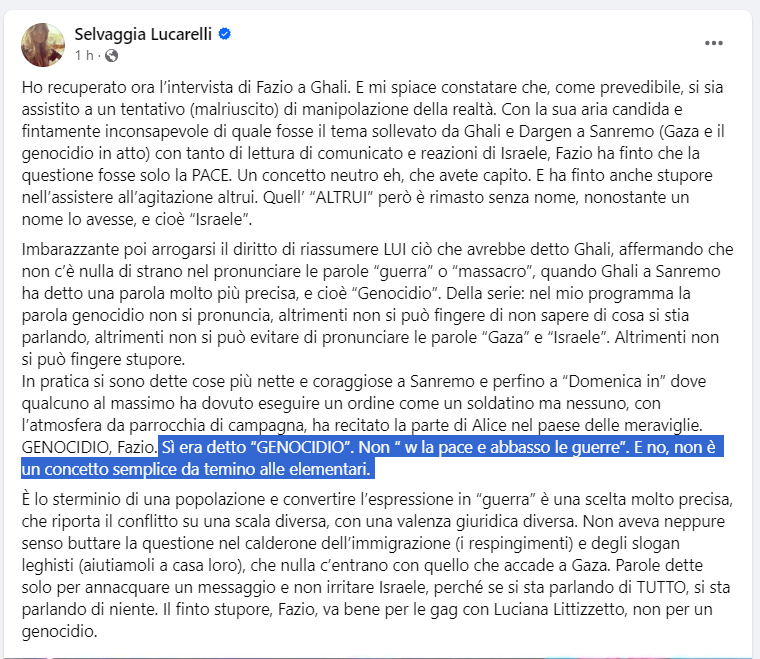 Moonlightshad1's tweet photo. Perfetto.
#Fazio vuol fare il don Abbondio della tivù, stare attento a non urtare nessuno?
Bene, nessuno glielo vieta, purché però non pretenda che gli altri non se ne accorgano.
#StopAlGenocidio, era questo, Fazio, non 'vuoi più bene a mamma o a papà'.
#CTCF https://t.co/XVhOHjHH4T