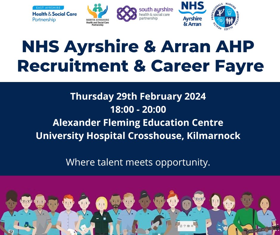 Are you looking to find out more about a career in Allied Health? Come along to our recruitment and careers fayre on the 29th of February. Join us at this event where you can speak directly to colleagues from different staff groups and local universities and colleges.
