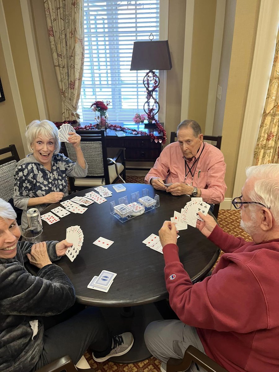 WhiteStoneCCRC's tweet photo. There is a lot of competition going on this afternoon where 22 residents are playing Hand &amp; Foot Card Game. It started out small and keeps growing and growing! They play every Wednesday and Saturday afternoon now. Come and join this fun group!
https://t.co/yG4u0PUluC https://t.co/gaTOs2Fua6