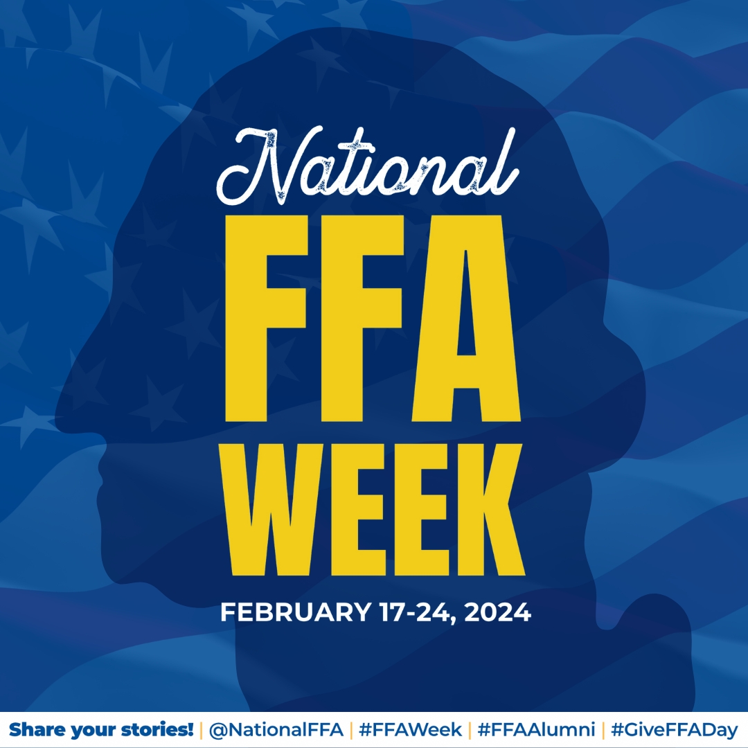 NationalFFA's tweet image. Happy Presidents' Day from National FFA! 

National #FFAWeek always runs from Saturday to Saturday, encompassing Feb. 22, George Washington's birthday. 

We hope you're having an incredible #FFAWeek! Keep sharing your stories with us!

🔗 ffa.org/national-ffa-w… 
#NDOS #FFAWeek