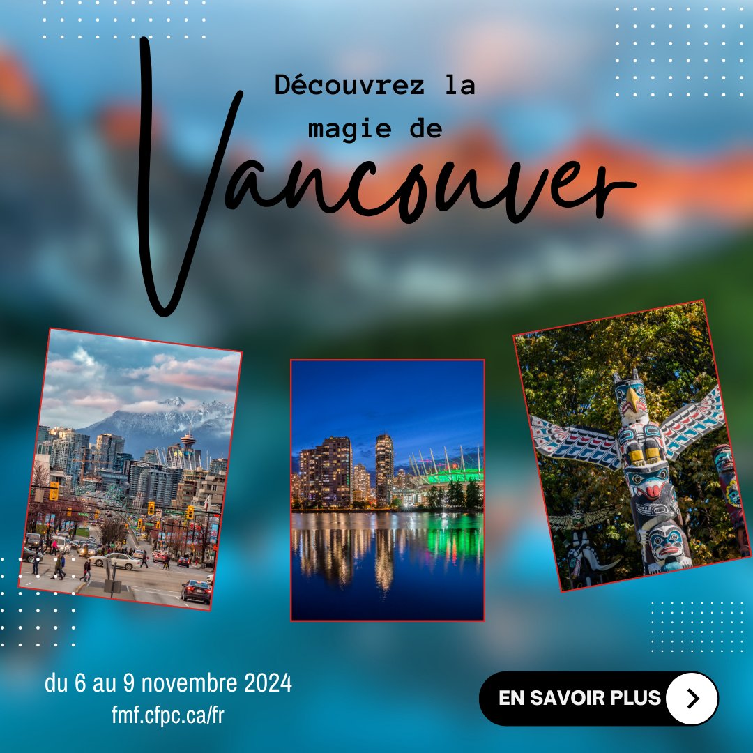 FamilyMedForum's tweet photo. Explorez la beauté envoûtante de Vancouver en novembre au FMF 2024. Plongez dans l’ambiance locale, savourez la gastronomie vancouvéroise et vivez la magie de la ville, entre hospitalité, paysages époustouflants et spécialités savoureuses. #monFMF #DécouvrirVancouver https://t.co/y4ma42Pxzd