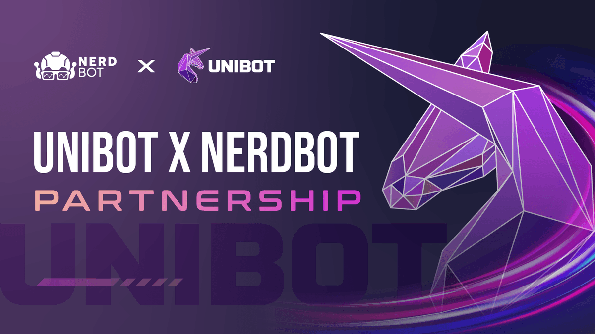 NERDBOT x UNIBOT PARTNERSHIP ANNOUNCEMENT We integrate with our friend @TeamUnibot, to help you get quick NerdBot exclusive analysis on Unibot X for timely trading decisions! $NERD x $UNIBOT games incoming... Be ready to play! Details below 🟠🟣